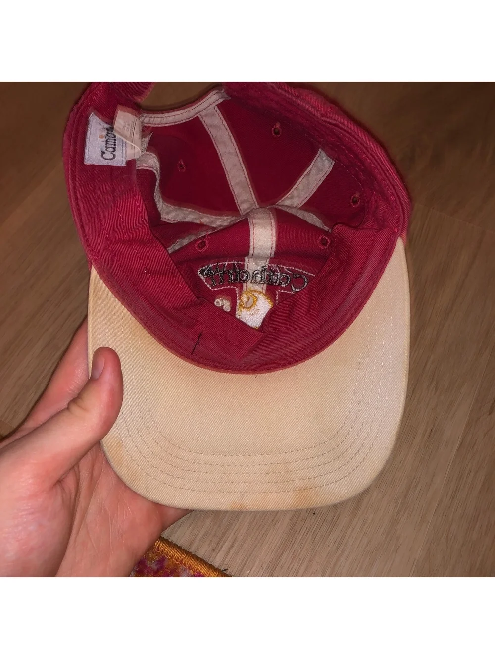 CARHARTT 1889 CANVAS RED ADJUSTABLE STRAPBACK HAT CAP VINTAGE STYLE